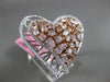 ESTATE EXTRA LARGE 3.48CT WHITE & PINK DIAMOND 18KT WHITE & ROSE GOLD HEART RING