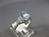 ESTATE 1.42CT DIAMOND & AAA OVAL CUT AQUAMARINE 14KT WHITE GOLD ENGAGEMENT RING