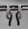 ESTATE .13CT MULTI COLOR DIAMOND 14KT WHITE AND BLACK GOLD TWIST DESIGN EARRINGS