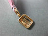 ESTATE SMALL .20CT WHITE & PINK DIAMOND 18K ROSE GOLD 3D CLASSIC OCTAGON PENDANT