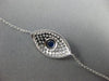 ESTATE 1.48CT DIAMOND & AAA SAPPHIRE 18KT WHITE GOLD EVIL EYE LUCKY FUN BRACELET