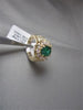 ESTATE 3.34CT DIAMOND & AAA COLOMBIAN EMERALD 14KT YELLOW GOLD FLOWER HALO RING