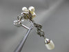 ANTIQUE LARGE .25CT DIAMOND & AAA SOUTH SEA PEARL 18KT WHITE GOLD LEAF EARRINGS
