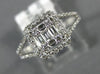 .43CT DIAMOND 18K WHITE GOLD 3D ROUND & BAGUETTE CLUSTER SQUARE ANNIVERSARY RING