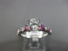 ESTATE 1.87CT DIAMOND & AAA PINK SAPPHIRE 14K WHITE GOLD CLASSIC ENGAGEMENT RING