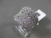 ESTATE LARGE 2.45CT DIAMOND 18KT WHITE GOLD 3D MULTI ROW ETOILE COCKTAIL RING