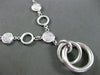 ESTATE LARGE .48CT DIAMOND 14KT WHITE GOLD CLUSTER OPEN CIRCULAR LARIAT NECKLACE