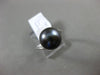 ESTATE 18KT WHITE GOLD AAA TAHITIAN PEARL 3D SOLITAIRE SWIRL RING 10.5mm WIDE