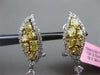 ESTATE 3.50CT WHITE & INTENSE YELLOW DIAMOND 18KT TWO TONE GOLD CLIP ON EARRINGS