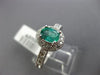 1.13CT DIAMOND & AAA EMERALD 14KT WHITE GOLD HALO OVAL FILIGREE ENGAGEMENT RING