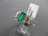 ANTIQUE 2.19CT DIAMOND & AAA EMERALD 14KT WHITE GOLD 3D ENGAGEMENT RING #16061