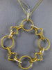 ESTATE EXTRA LARGE .31CT DIAMOND 18K YELLOW GOLD 3D FLOWER CIRCULAR FUN PENDANT