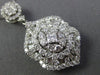 ESTATE LARGE 2.30CT DIAMOND 18KT WHITE GOLD 3D FILIGREE MULTI SHAPE DROP PENDANT