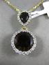 ESTATE LARGE 4.50CT DIAMOND & AAA SMOKEY TOPAZ 14KT YELLOW GOLD FLOATING PENDANT