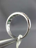 ESTATE .73CT DIAMOND & AAA EMERALD 18K WHITE GOLD SEMI ETERNITY ANNIVERSARY RING