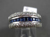 ESTATE WIDE 1.70CT DIAMOND & AAA SAPPHIRE 18KT WHITE GOLD 3D ANNIVERSARY RING