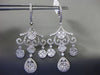 ESTATE LARGE 4.90CT DIAMOND 14KT WHITE GOLD 3D FLEUR DE LIS CHANDELIER EARRINGS