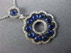ESTATE 2.08CT DIAMOND & AAA SAPPHIRE 14KT WHITE GOLD 3D FLOWER CIRCULAR PENDANT