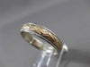 ESTATE 14KT WHITE & YELLOW GOLD CLASSIC DIAMOND CUT WEDDING BAND RING 5mm #23192