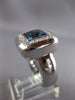 ESTATE LARGE 3.60CT DIAMOND & AAA BLUE TOPAZ 18K WHITE GOLD 3D HALO ITALIAN RING