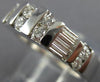 ESTATE .80CT ROUND & BAGUETTE DIAMOND 14K WHITE GOLD ANNIVERSARY GOLD RING #6051