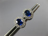 ESTATE .86CT DIAMOND & AAA SAPPHIRE 14KT WHITE GOLD 3D OVAL HALO STUD EARRINGS