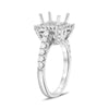 ESTATE .89CT DIAMOND 14KT WHITE GOLD 3D SQUARE HALO SEMI MOUNT ENGAGEMENT RING