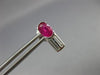 ANTIQUE 1.21CT DIAMOND & AAA RUBY 14KT WHITE GOLD 3D OVAL STUD EARRINGS #16051