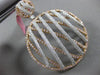 ESTATE LARGE 4.08CT WHITE PINK DIAMOND 18KT GOLD ZIG ZAG CIRCLE FLOATING PENDANT