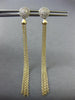 ESTATE LONG .26CT DIAMOND 14K YELLOW GOLD 3D CLUSTER CHANDELIER HANGING EARRINGS
