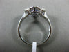 ESTATE 1.38CT DIAMOND & AAA SAPPHIRE 18KT WHITE GOLD 3D SQUARE FLOWER LOVE RING