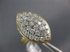 ESTATE LARGE 1.50CT DIAMOND 14KT YELLOW GOLD 3D MARQUISE SHAPE ANNIVERSARY RING