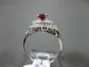 ESTATE LARGE 1.05CT DIAMOND AAA RUBY 18KT WHITE GOLD MULTI SWIRL ENGAGEMENT RING