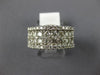 ESTATE LARGE 1.90CT DIAMOND 14KT WHITE GOLD 3D FIVE ROW WEDDING ANNIVERSARY RING