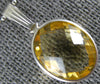 ESTATE 6.0CT AAA CITRINE 14K WHITE GOLD 3D OVAL CLASSIC BEZEL PENDANT WITH CHAIN