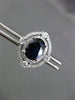 ESTATE LARGE 4.11CT DIAMOND SAPPHIRE 14K WHITE GOLD ETOILE HALO HANGING EARRINGS