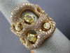 ESTATE LARGE 2.81CT WHITE & FANCY YELLOW DIAMOND 14KT ROSE GOLD ETOILE FUN RING