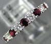 ESTATE .60CT DIAMOND & AAA RUBY 18K WHITE GOLD 3D SEMI ETERNITY ANNIVERSARY RING