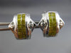 ESTATE 1.19CT WHITE & INTENSE FANCY YELLOW DIAMOND 14KT WHITE GOLD STUD EARRINGS