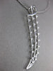 ESTATE LARGE .25CT DIAMOND 18KT WHITE GOLD 3D 3 ROW 23-STONE ELONGATED PENDANT