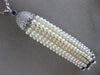 ESTATE LARGE .89CT DIAMOND AAA PEARL & SAPPHIRE 18KT WHITE GOLD TASSLE NECKLACE