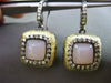 ESTATE .60CT DIAMOND PINK QUARTZ 14K BLACK YELLOW GOLD FILIGREE HANGING EARRINGS