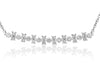 ESTATE .42CT DIAMOND 14KT WHITE GOLD 3D CLASSIC FLOWER ETOILE BAR NECKLACE