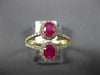 ESTATE WIDE 1.22CT DIAMOND & AAA RUBY 14KT YELLOW GOLD 3D DOUBLE HALO LOVE RING