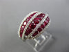ESTATE 2.17CT DIAMOND & AAA RUBY 14KT WHITE GOLD 3D MULTI ROW LEAF DOME FUN RING