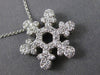 ESTATE .70CT DIAMOND 14KT WHITE GOLD SNOW FLAKE CLASSIC FLOATING PENDANT #23480