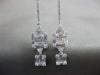 ESTATE 2.06CT DIAMOND 18KT WHITE GOLD CLUSTER SQUARE HANGING CHANDELIER EARRINGS
