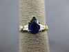 ESTATE 2.16CT DIAMOND & AAA SAPPHIRE 14K YELLOW GOLD 3D ENGAGEMENT RING #25404