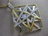 ESTATE LARGE .55CT DIAMOND 18KT TWO TONE GOLD 3D SQUARE STAR CRISS CROSS PENDANT