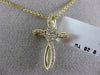 ESTATE .20CT DIAMOND 14KT YELLOW GOLD 3D CLASSIC INFINITY CROSS FLOATING PENDANT